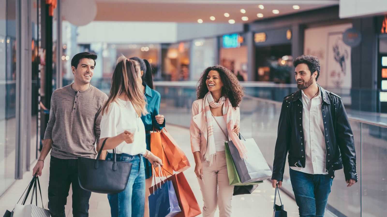 people in shopping center