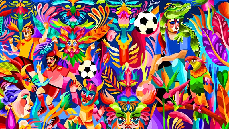 Artwork by LeDania from Colombia, created for Visa’s Reimagine FIFA World Cup 2026 collaboration.
