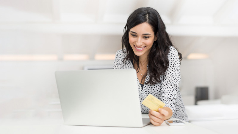 woman using laptop