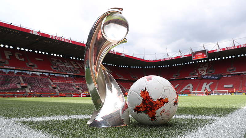 UEFA Women’s Euros Trophy and football
